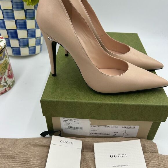 Women's Gucci GG Leather pumps size 39.5 made in Italy - Picture 9 of 11